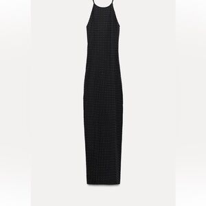 Zara shimmer rhinestone halter dress